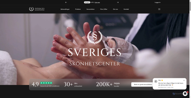 Security scan screenshot of https://stockholmsskonhetscenter.se