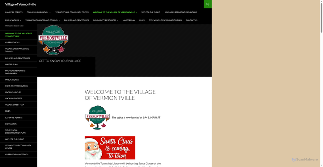 Security scan screenshot of https://vermontville-mi.gov/