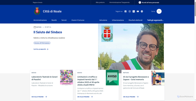 Security scan screenshot of https://www.comune.noale.ve.it/