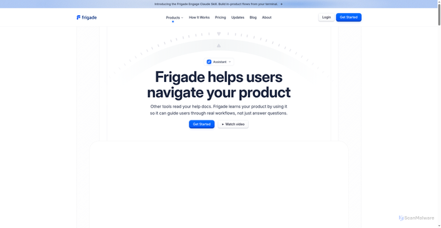 Security scan screenshot of https://frigade.com