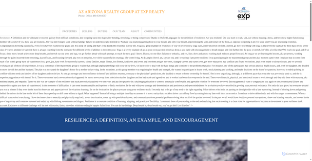 Security scan screenshot of https://www.azarizonarealty.com/resilience-a-definition-an-example-and-encouragement