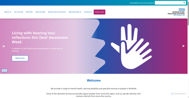 Security scan screenshot of http://www.shsc.nhs.uk