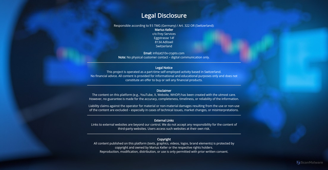 Security scan screenshot of https://10x-crypto.com/