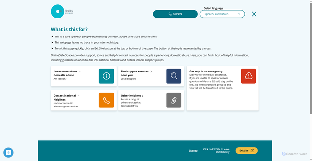 Security scan screenshot of https://safespaces.azurewebsites.net