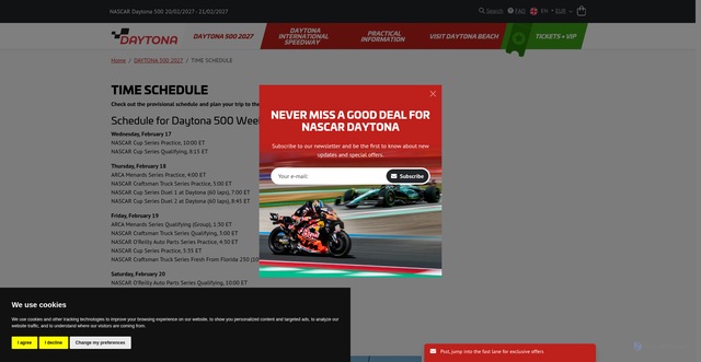 Security scan screenshot of https://www.nascar-daytona500.com/en/time-schedule-58