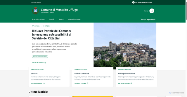 Security scan screenshot of https://comune.montaltouffugo.cs.it/