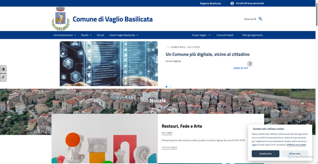 Security scan screenshot of https://www.comune.vagliobasilicata.pz.it/