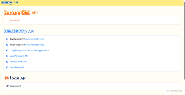 Security scan screenshot of https://api.longdo.com