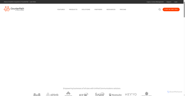 Security scan screenshot of https://counterpath.com