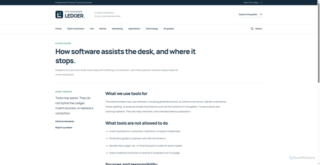 Security scan screenshot of https://smebeat.com/ai-disclosure
