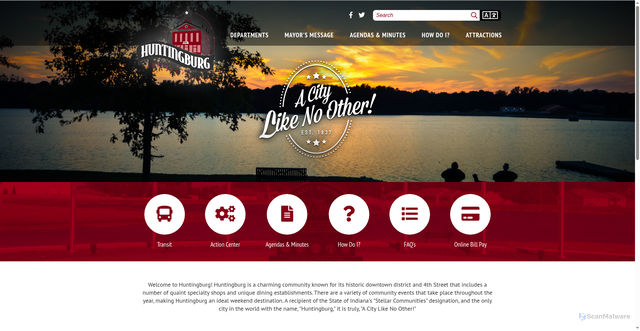 Security scan screenshot of https://www.huntingburg-in.gov/