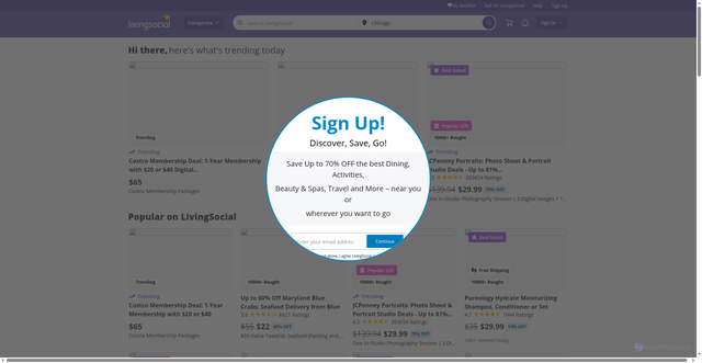 Security scan screenshot of https://www.livingsocial.com/