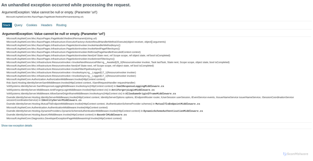 Security scan screenshot of https://dev-identity-server-pri.voltsystems.net