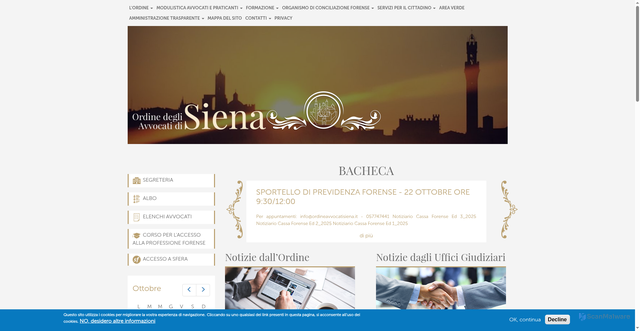 Security scan screenshot of https://www.ordineavvocatisiena.it/