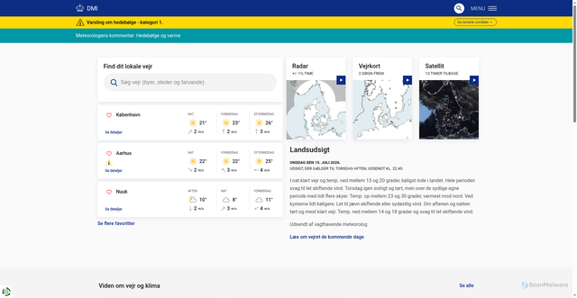 Security scan screenshot of https://dmi.dk