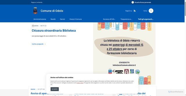 Security scan screenshot of https://www.comune.odolo.bs.it/