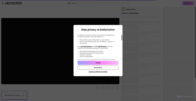 Security scan screenshot of https://www-migration.dailymotion.com/video/x6wagq2