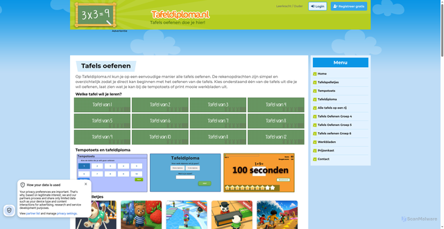 Security scan screenshot of https://www.tafeldiploma.nl