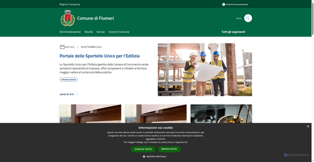 Security scan screenshot of https://www.comune.flumeri.av.it/it
