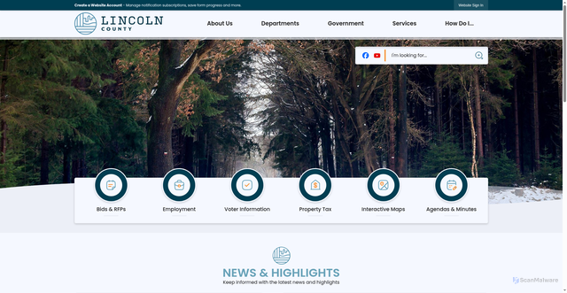 Security scan screenshot of https://lincolncountysd.gov/