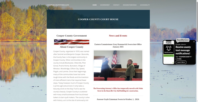 Security scan screenshot of https://www.coopercountymo.gov/