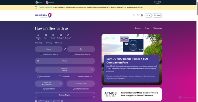Security scan screenshot of https://hawaiianairlines.com