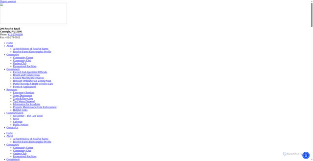 Security scan screenshot of https://rosslynfarmspa.gov/