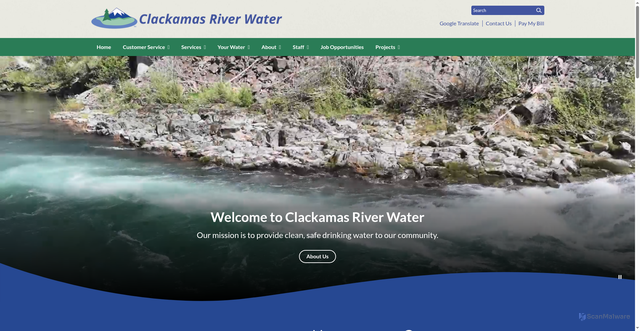 Security scan screenshot of https://www.clackamasriverwater.gov/