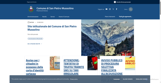 Security scan screenshot of https://www.comune.sanpietromussolino.vi.it