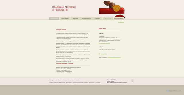 Security scan screenshot of https://www.cnfrosinone.com