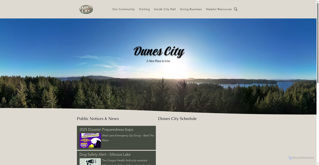 Security scan screenshot of https://www.dunescity.gov/