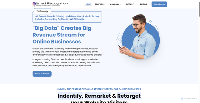 Security scan screenshot of https://smartrecognition.com