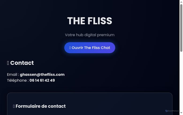 Security scan screenshot of http://flisscaisse.pages.dev/
