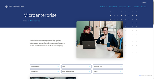 Security scan screenshot of https://publicpolicy.com/featured-work/policy-areas/microenterprise/
