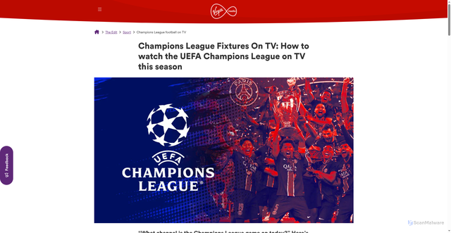 Security scan screenshot of https://www.virginmedia.com/the-edit/sport/champions-league-football-on-tv