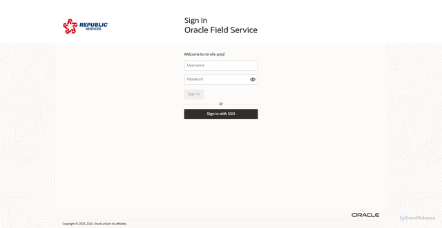 Security scan screenshot of https://rsi-ofs-prod.fs.ocs.oraclecloud.com