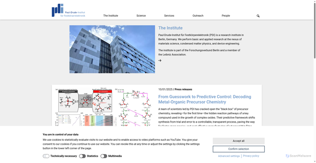 Security scan screenshot of https://www.pdi-berlin.de/