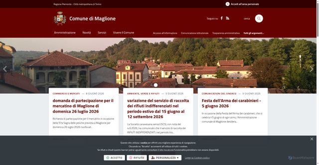 Security scan screenshot of https://www.comune.maglione.to.it
