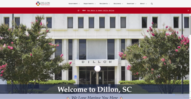 Security scan screenshot of https://cityofdillonsc.gov/