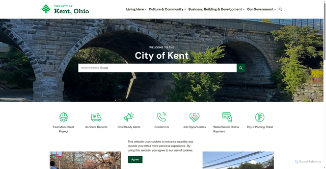 Security scan screenshot of https://www.kentohio.gov/