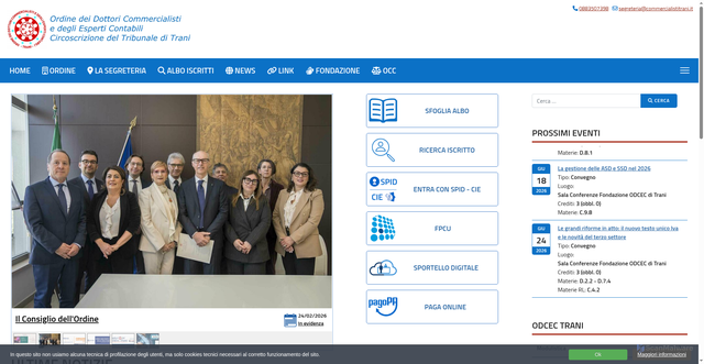 Security scan screenshot of https://www.odcectrani.it