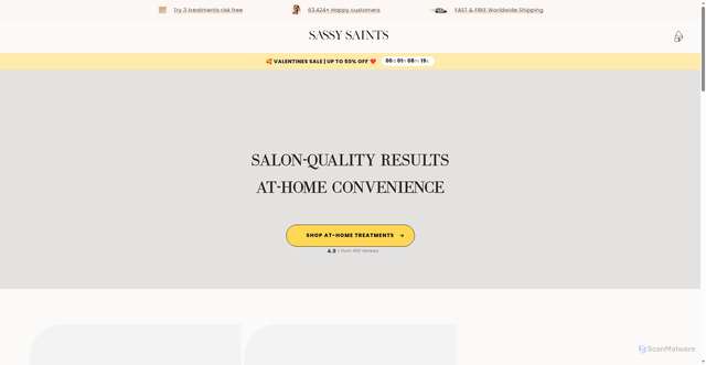 Security scan screenshot of https://sassysaints.se