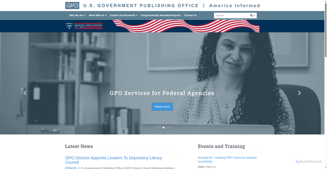 Security scan screenshot of https://gpo.gov