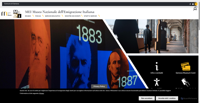 Security scan screenshot of https://www.museidigenova.it/it/mei-museo-dellemigrazione-italiana