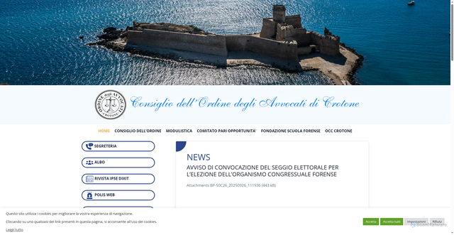 Security scan screenshot of https://ordineavvocaticrotone.it/