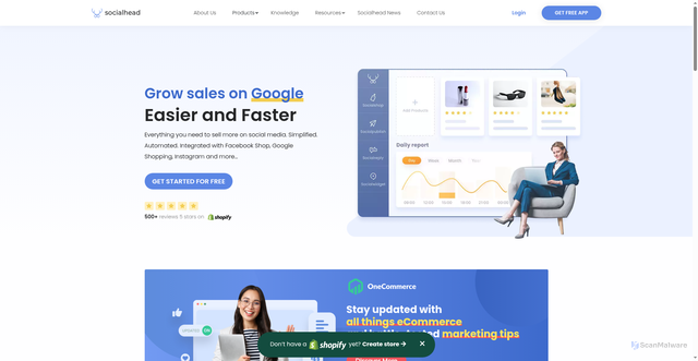 Security scan screenshot of https://socialhead.io