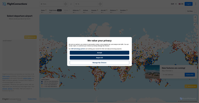 Security scan screenshot of https://www.flightconnections.com