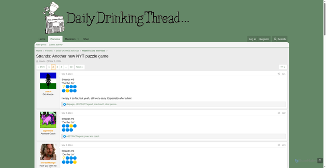 Security scan screenshot of https://dailydrinkingthread.com/community/threads/strands-another-new-nyt-puzzle-game.2867/page-2
