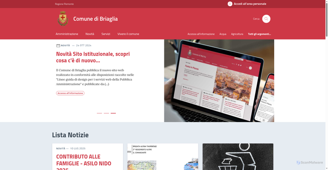 Security scan screenshot of https://comune.briaglia.cn.it/