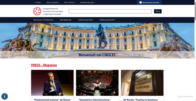 Security scan screenshot of https://commercialisti.it/